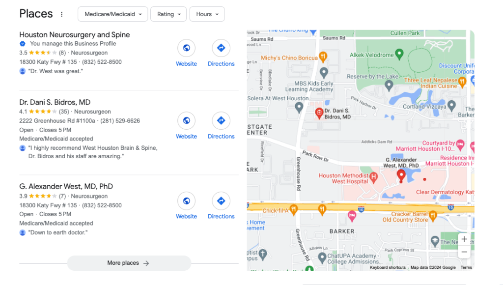 Houston Neurosurgery Spine Google Business Profile