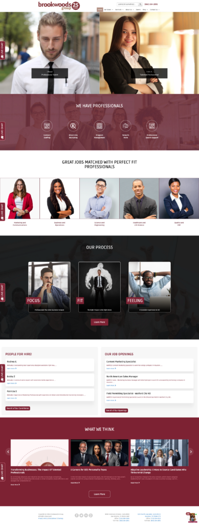 Brookwoods Group Website designed by OAK interactive
