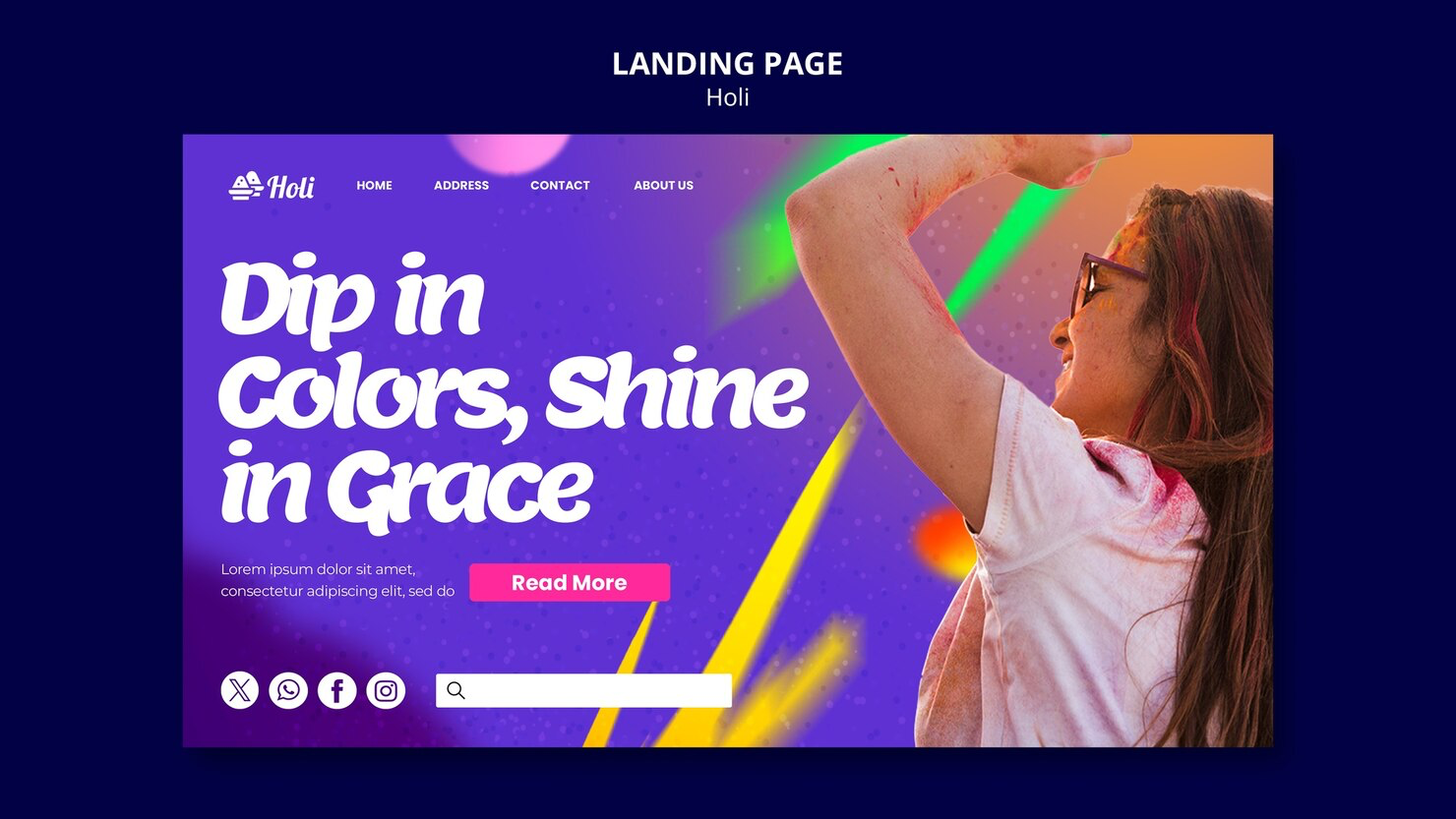 A visually striking and colorful website